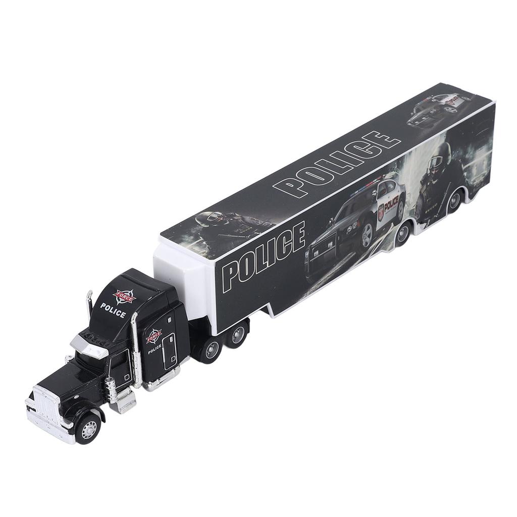 Transport Carrier Truck with 3 Cars Alloy Birthday Present Emergency Car Toy for Home Outdoor Type