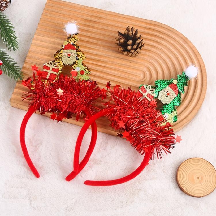 Weihnachtsdekorationen Weihnachtsbaum Haarreif mit Pailletten Party-Treffen Haarband Festival-Feier Requisiten Kopfschmuck