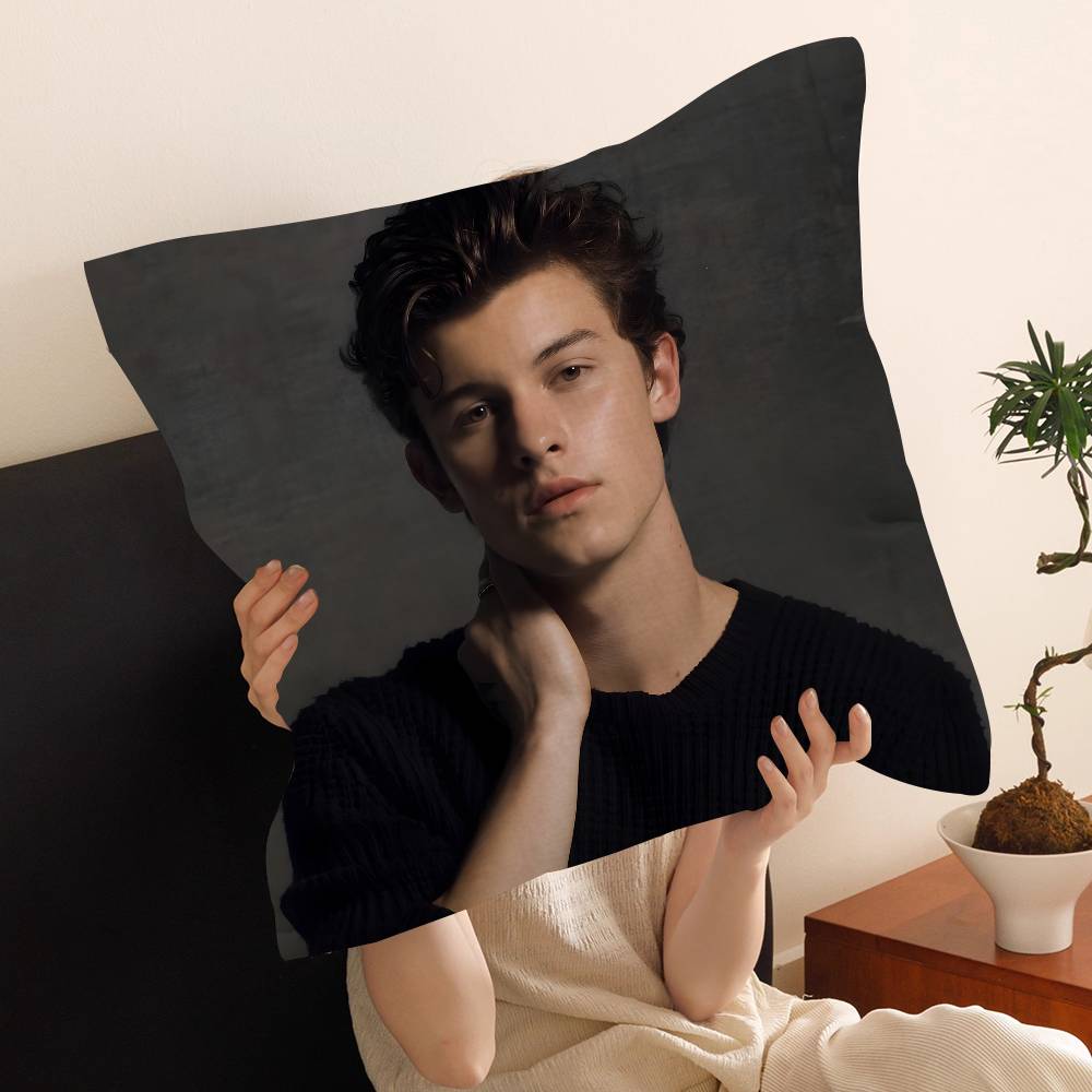 Handsome Male Singer S-Shawn M-Mendes Pillow Covers Cartoon Sofa Decorative Home Double-sided Printing Short Cushion Cover
