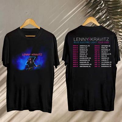 T-shirt Lenny Kravitz 2025, Koszulka Lenny Kravitz Blue Electric Light Tour