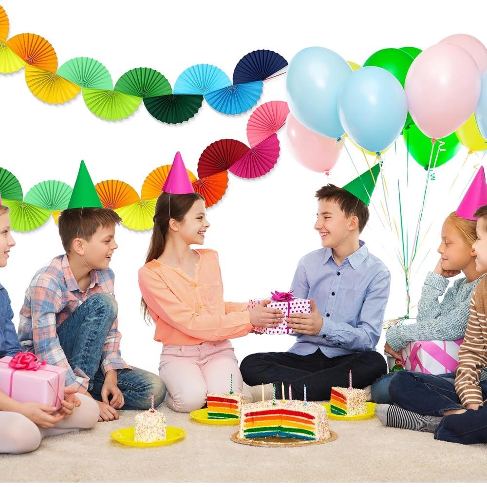3pcs Wedding Paper Fans Garlands Colorful Background Ceiling Hanging Decorations Set for Birthday Party Supplies 3D Bachelorette Party Decorations