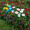 4Pcs Solar Powered Rose Lamp High Efficiency LED Waterproof Outdoor Garden Stake Light with 3D Rose Design