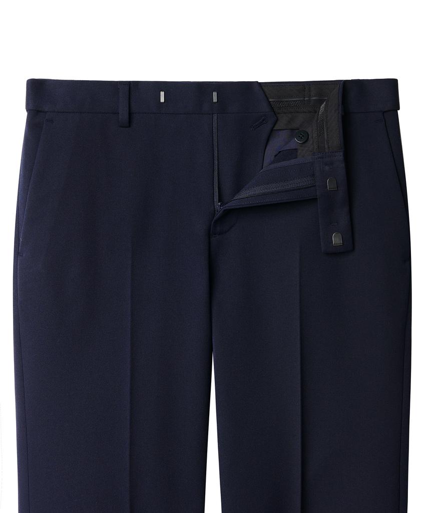 Musinsa Standard Heavyweight Fleece-Lined Tapered Hidden Elastic Waist Length Slacks [Navy]