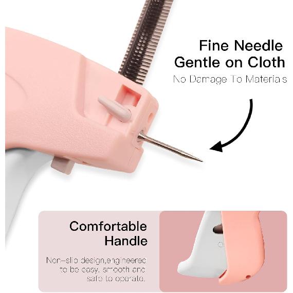 Handheld Tagging Gun Stitch Gun for Quick Clothing Fix-Tag Attacher Guns for Clothes-Mini Sewing Micro Tagging Gun,Includes 6 Needle,1000 Black