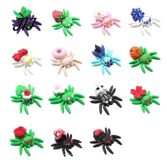Halloween Classroom Prizes 15Pcs Articulated Small Spiders, 3D Printed Glow in The Dark Spider Egg Spooky Toys for Kids Set, Glowing Movable