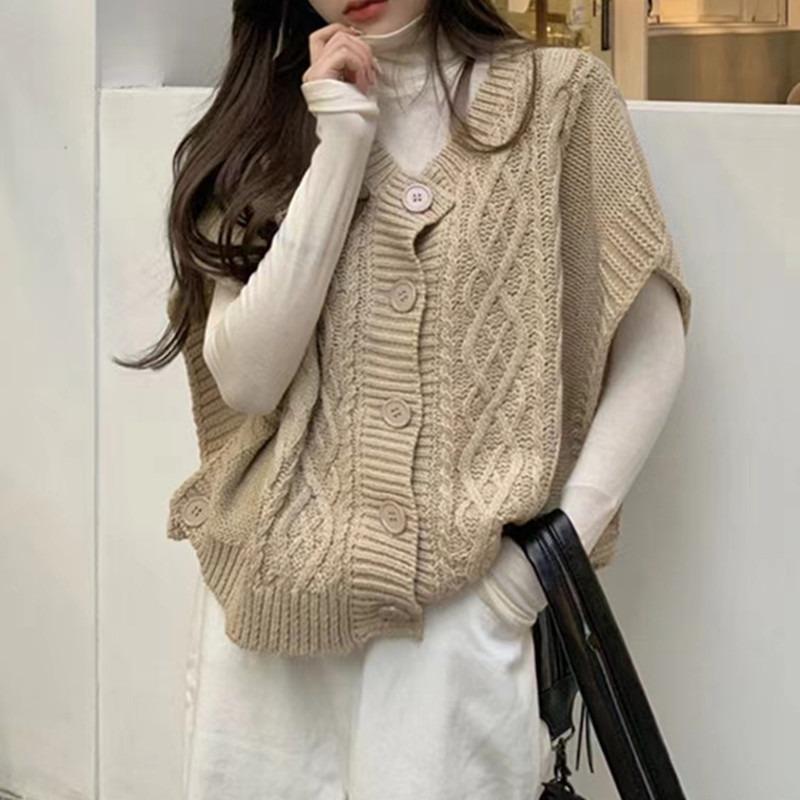 Autumn Winter O Neck Women Twist Sleeveless Cardigan Sweater Vest Korean Style Knitted Casual Short Tank Tops Fashion Elegant Clothing