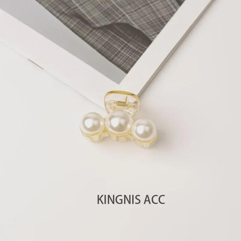 Korean Style Pearl Clip Set: Chic Large & Small Hairpins for Back of Head