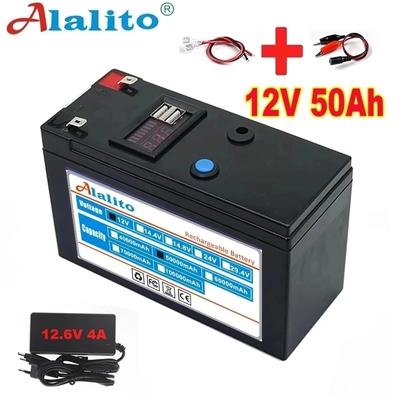 Nowy wyświetlacz mocy USB 12 V 50 Ah 18650 akumulator litowy nadaje się do energii słonecznej i akumulatora pojazdu elektrycznego + ładowanie 12,6 V