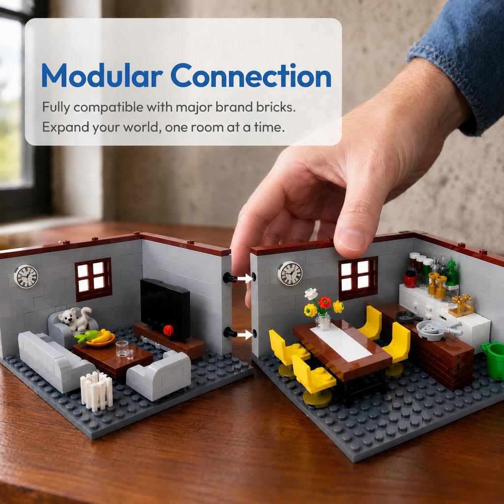 City House Building Blocks Toys for Children Boys Girl DIY Gifts MOC Bricks Bedroom Living Room Furniture Model Juguetes Bloques