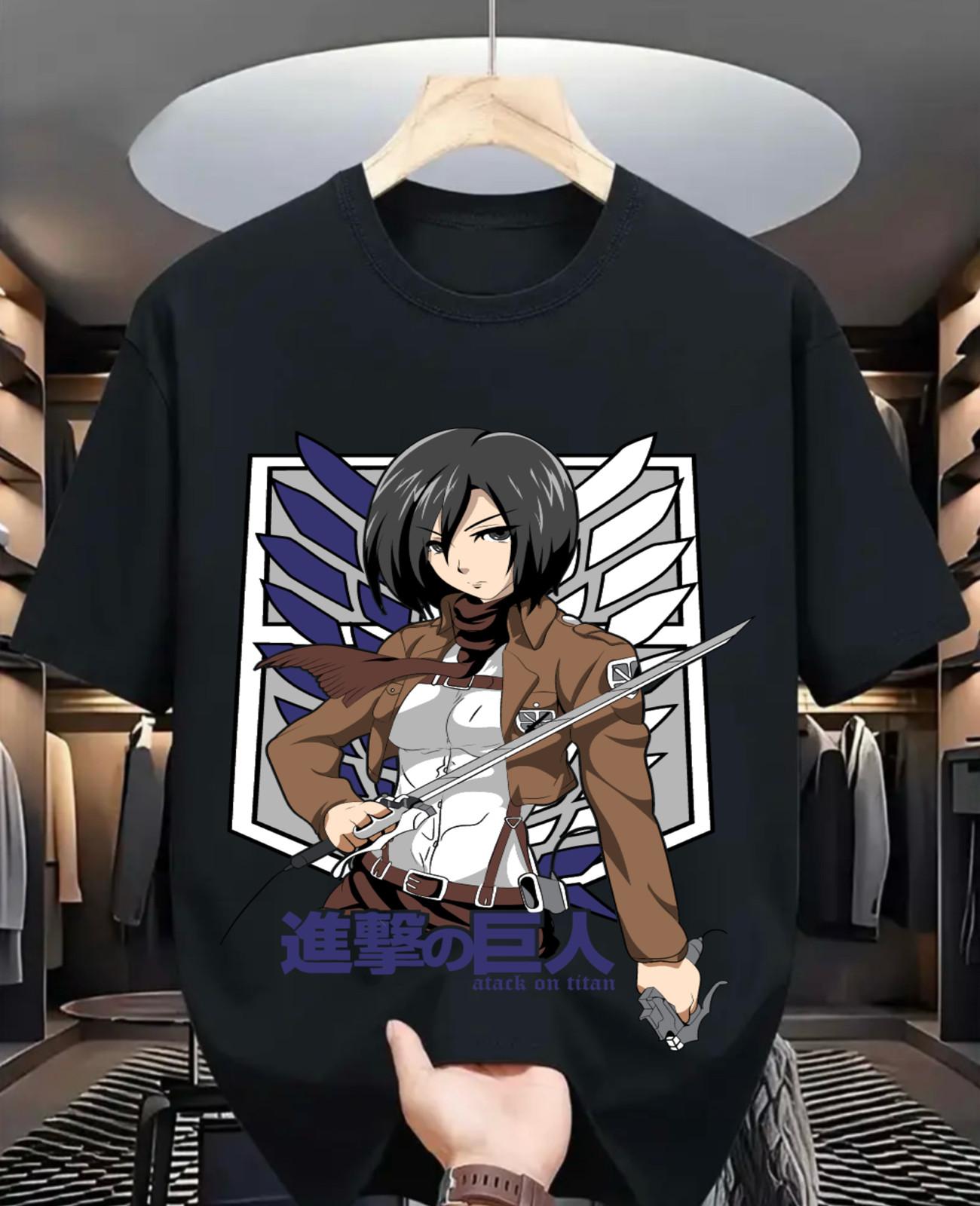 

Attack On Titan Mikasa Ackerman Shingeki Shirt No Kyojin Anime Graphic T-Shirt Mens Womens Tees Top S