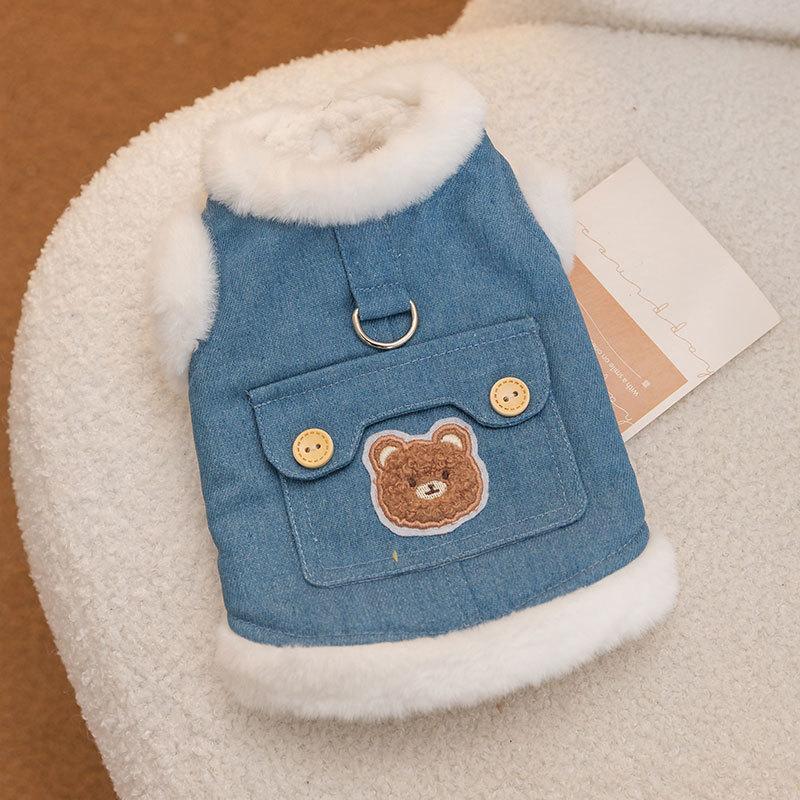 

Cat clothes winter velvet small animal patch can pull the vest into a kitten warm two feet pet cat clothing XXL (recommended weight 15-10kg)