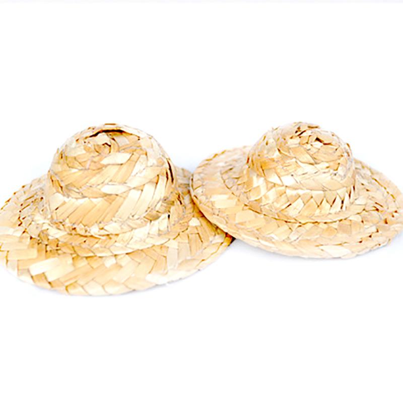 Buy 2Pcs Dollhouse Miniature Straw Hat 