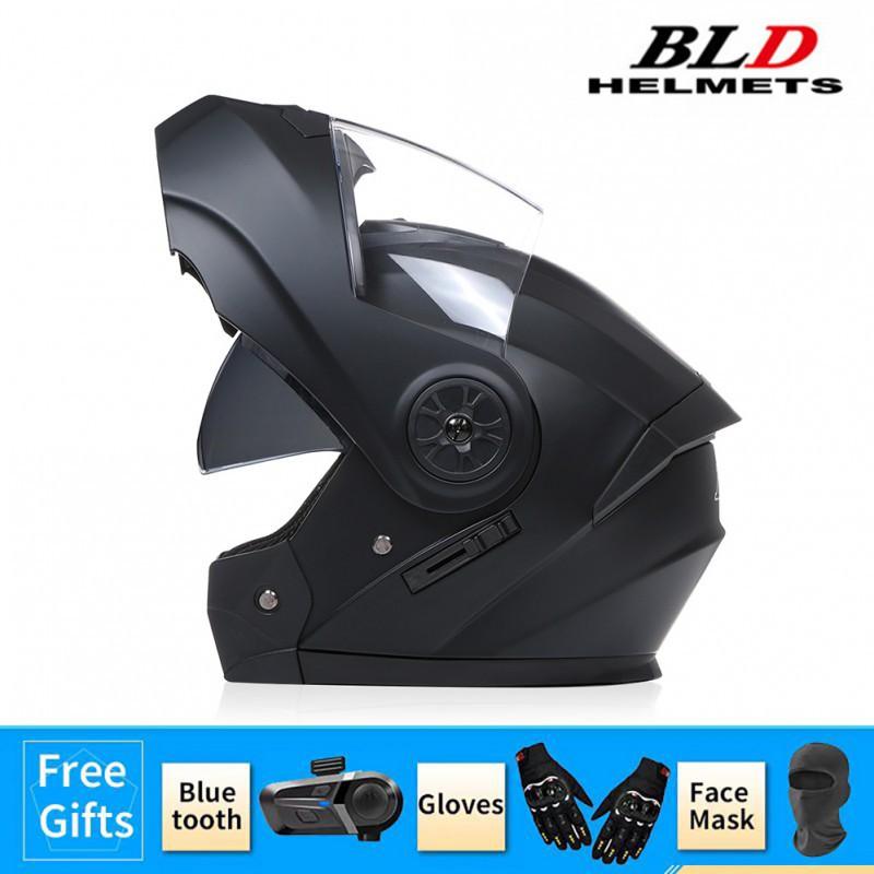 BLD Electric Bicycle Helmet Motorcycle Full Double Lens Exposed Universal Riding All Seasons L(59-60)