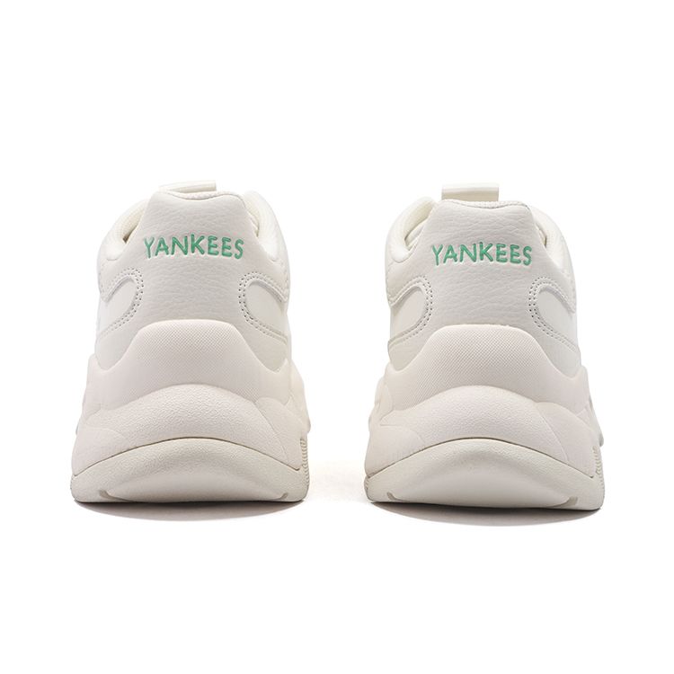 MLB Big Ball Chunky Planet Casual Thick Sole Shock Absorbing Non-Slip Wear-Resistant Low-Top Dad Shoes Unisex Sneaker White Green 3ASHCD32N-50MTL