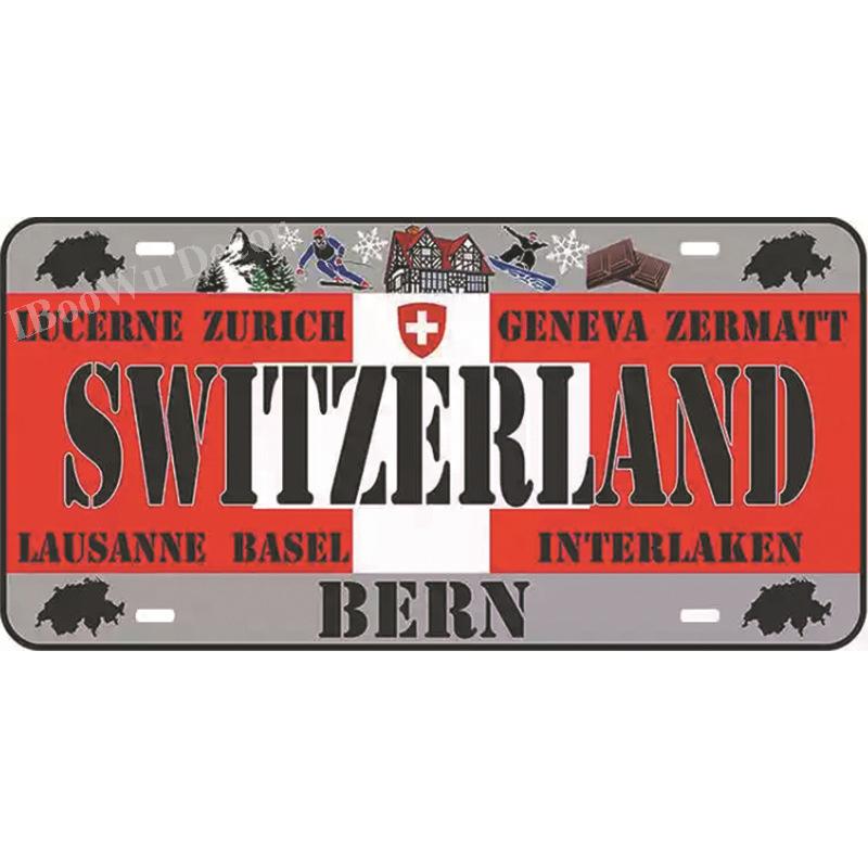 Popular City Plate Poster Vintage Wall Decor Worldwide Canada/London/Brazil Metal Tin Sign Plaques Poster 15x30cm