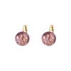 High-end Purple Golden Foil Crystal Ball Earrings For Women Fashionable Personalized Daily Accessory Party Jewelry Birthday Gift