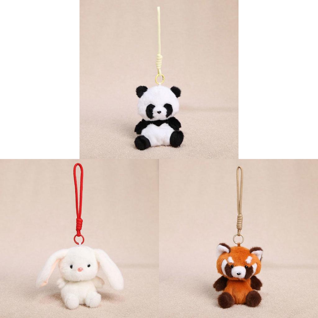 Plush Animal Keychain For Girls With Short Pile Fabric And Hanging Strap For Bags And Keys