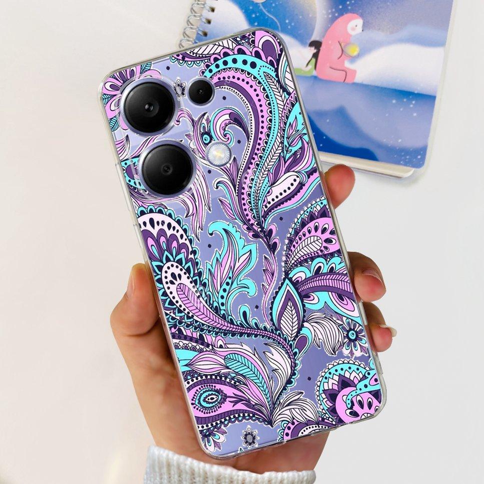 For Xiaomi Redmi Note 13 Pro 4G Case Beautiful butterfly flower TPU Soft Silicone Cover For Xiaomi Poco M6 Pro Bumper Phone Case