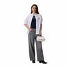 Calvin Klein Elegant Commuter Letter Shoulder Chain Mixed Material Tote Bag Small Women handbags Lily-White 4F3282G-FUP