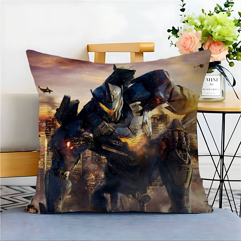 Movie P-Pacific Rims Pillow Covers Cartoon Sofa Decorative Home Double-sided Printing Short Plush Cute Cushion Cover
