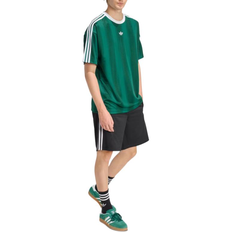 adidas T-shirt da uomo a maniche corte con logo Adicolor a righe, girocollo, vestibilità larga, top KD5834