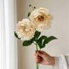 2 Cabezas Flores Artificiales de Peonías Ramas de Peonía Falsas de Seda con Tallo para Ramo de Novia DIY Centros de Mesa de Boda Arreglos Florales