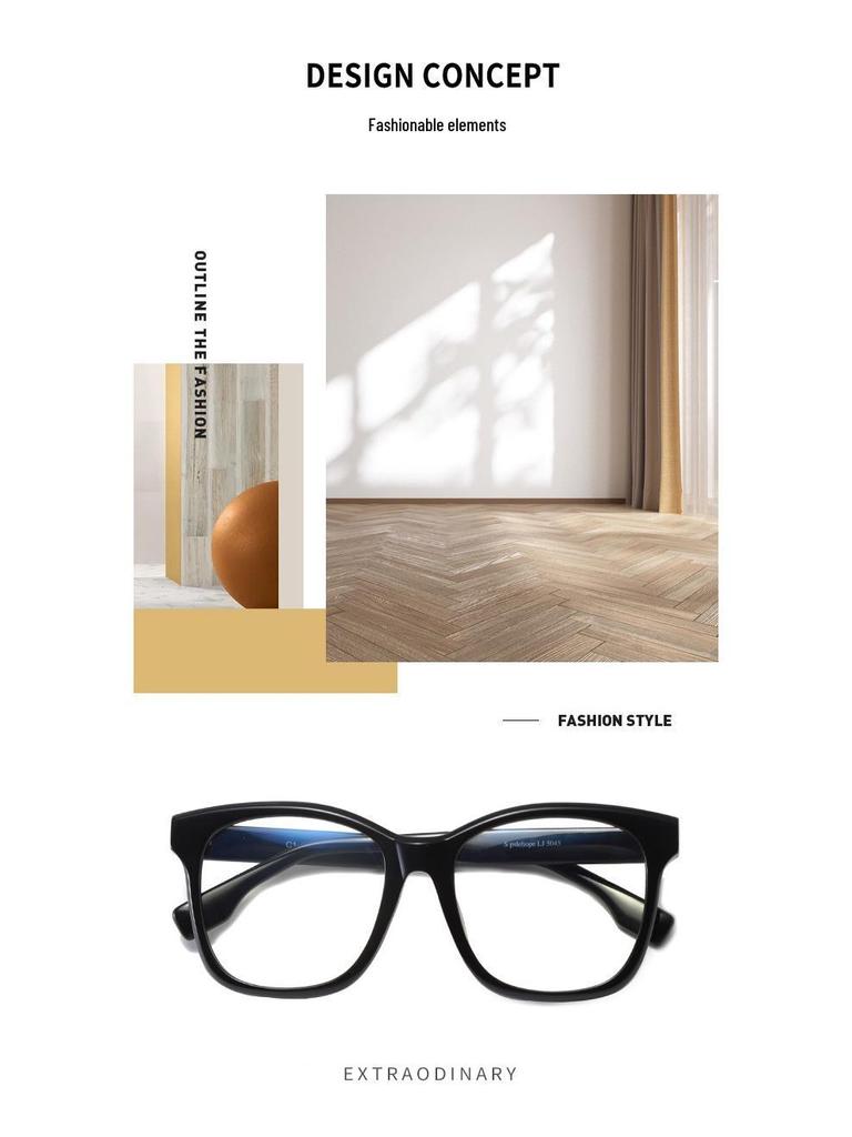 Huang Yimei's Round Acetate Glasses: Anti-Blue Light, Myopia-Friendly, Unisex Style for a Slimmer Face.