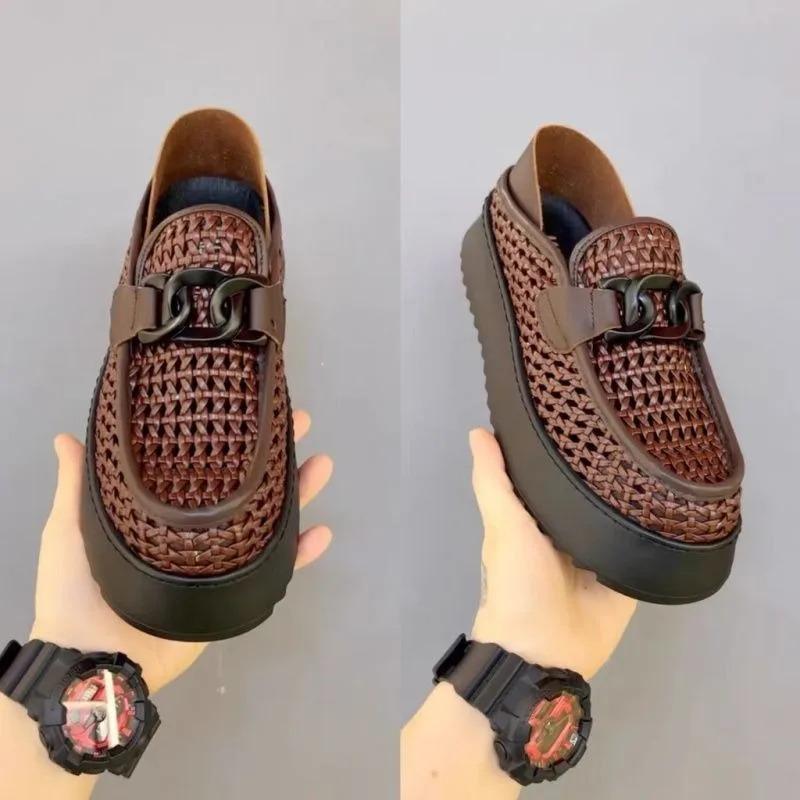 Black Brown Casual Business Loafers Man Platform Shoes Sandals Women Shoe Man Slip on Mules Half Shoes Man