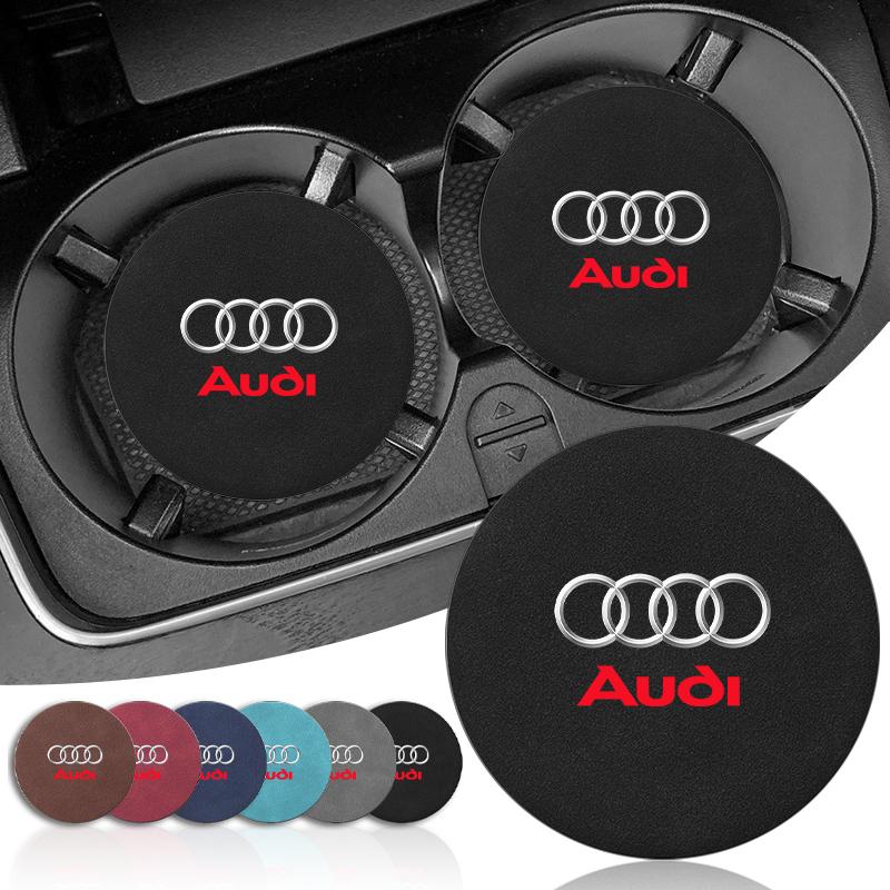 1pcs Suede Car Coaster Mat Water Cup Slots Non-Slip Pad for Audi C5 C6 C7 A4 B6 B8 B7 A6 A3 A5 Q3 Q5 Q7 8P  S3 S5 S1 S4 S2 RS3 RS4 RS5 RS6 RS8
