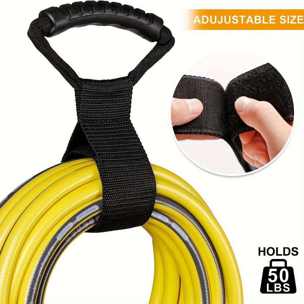 Curele de depozitare Wrap-It Easy-Carry - Organizator cu cârlig și buclă cu mâner de transport pentru furtunuri, prelungitoare, cabluri
