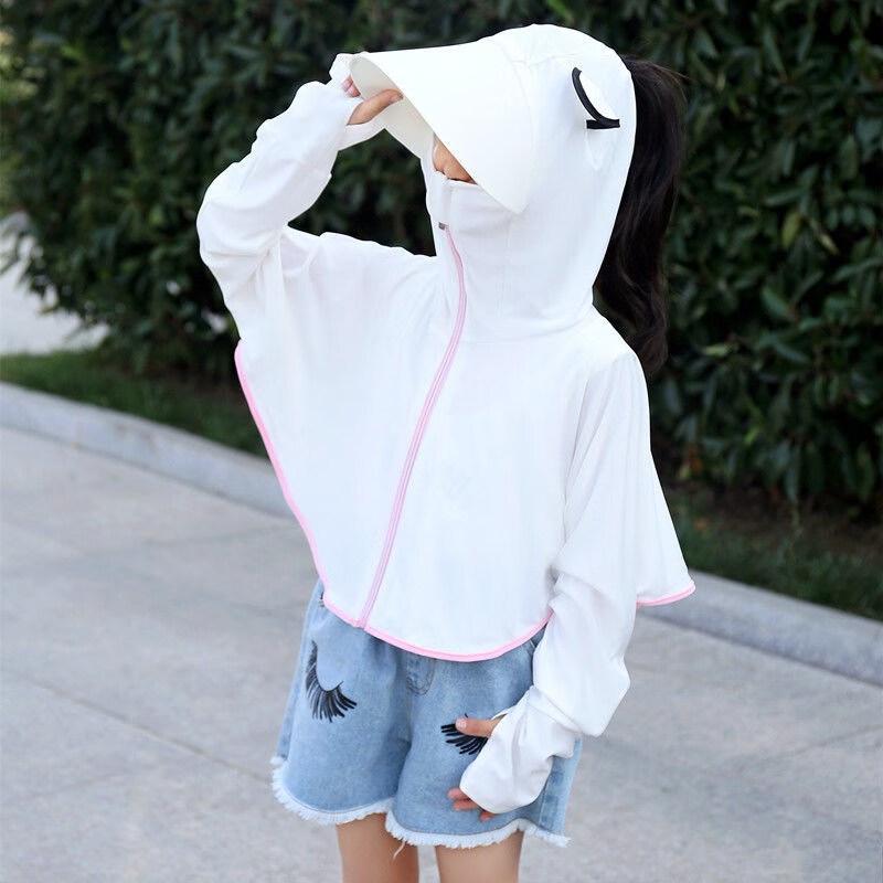 Xiyage Kids' Hooded Ice Silk Sun Protection Rash Guard