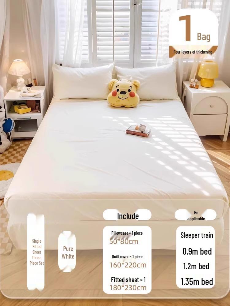 Hotel Travel Disposable 4-Piece Bedding Set: Sheets, Duvet Cover, Pillowcase, Quilt Cover - New User Discount 5 Yuan