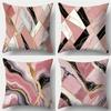 4Pcs Modern Marble Theme Digital Printing Pillow Cover Short Plush Suitable Living Rooms Bedrooms Sofas Throw Cushion Cover
