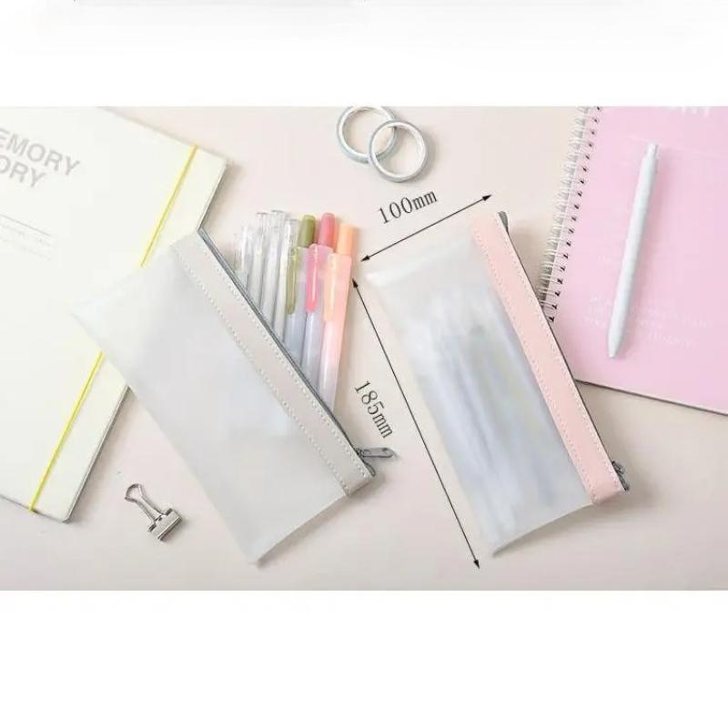 1PCS Clear Pencil Pouch Pencil Case Pencil Bag Pen Holder with Zipper for Kids Transparent Makeup Pouches Pen Organizer Stationery
