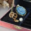 Original New Merry-Go-Round Pendant Romantic Cute Style  Inlaid Small Fine Diamond Pearl Necklace Jewelry Bottom Can Open