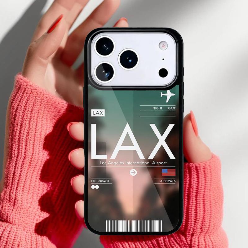 Funny Airport Code Phone Case for iPhone 17 16 15 14 13 Pro Max Back Cover for 12 11 Pro Coque