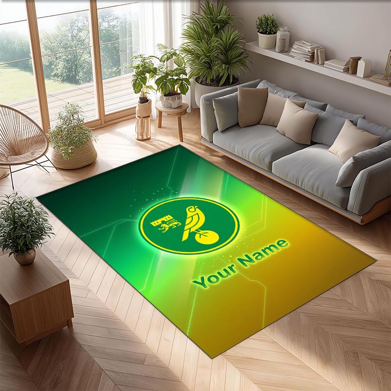 Norwich City Printed Crystal Velvet Rug Non‑Slip Crystal Velvet Carpet For Sofa Bedroom Indoor Home Decoration