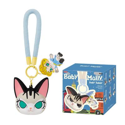 POP MART Baby Molly Baby Tabby Series Squeeze Charm Pop Mart Gachapon Blind Box Figure Plastic Model Premium Toy PVC Soft Vinyl Original Character