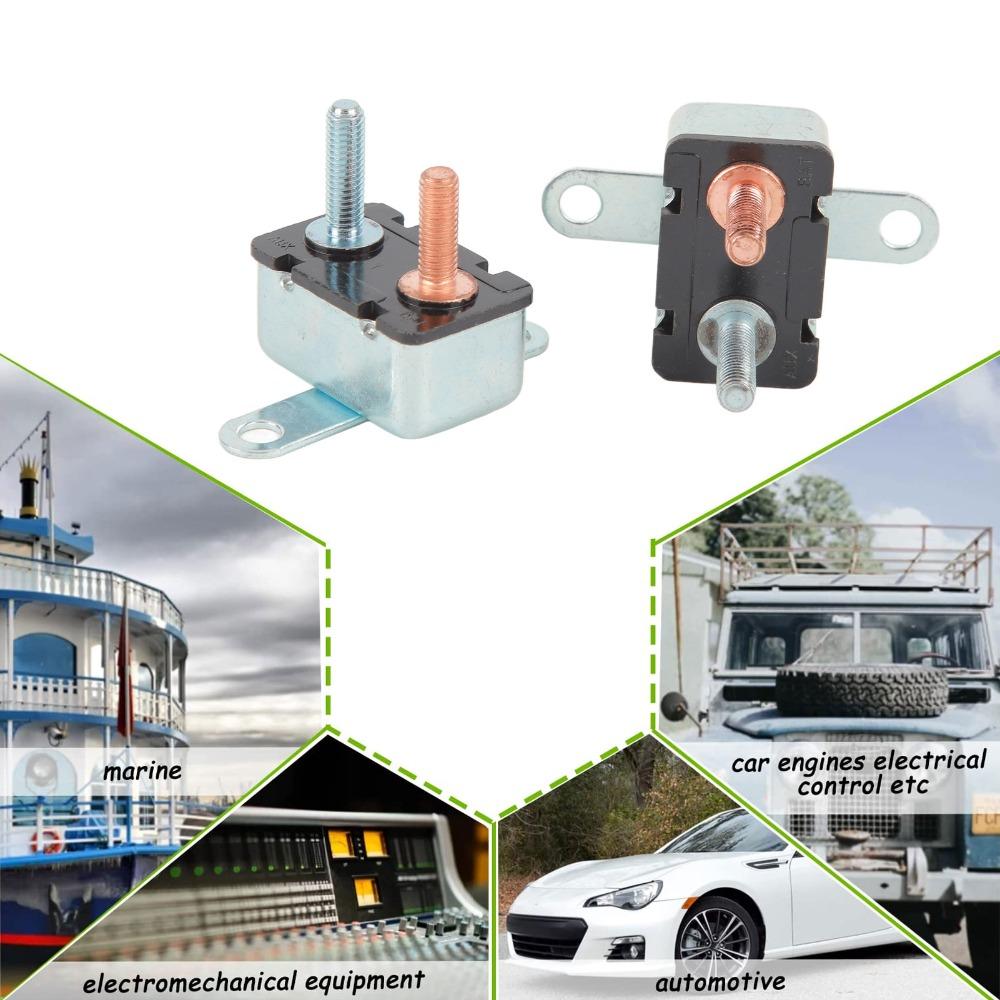 2Pcs 20A Automatic Reset Circuit Breaker 12V/24V 12V/ 24V Circuit Breaker  Wide Application