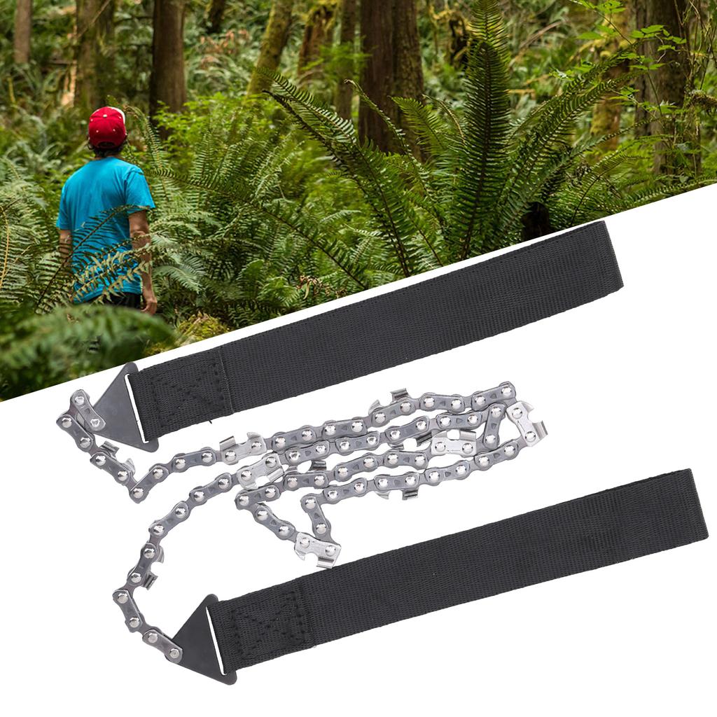 Outdoor Chainsaw 11 Teeth Portable Hand Wire Pocket Ferromanganese Saw for Outdoor Camping Survival