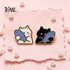 Animal Clothing Accessories Holding Fish Cartoon Cat Brooch, Enamel Kitten Alloy Badge Pin, Backpacks Pin for Hats Scarves Jackets Brooch