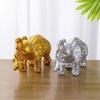 Resin Elephant Craft Figurine With Gold And Silver Finish For Wedding Gifts