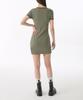 MUSINSA STANDARD WOMAN Women'S Slim Ringer Jersey Mini Dress [Sage/Dark Grey]