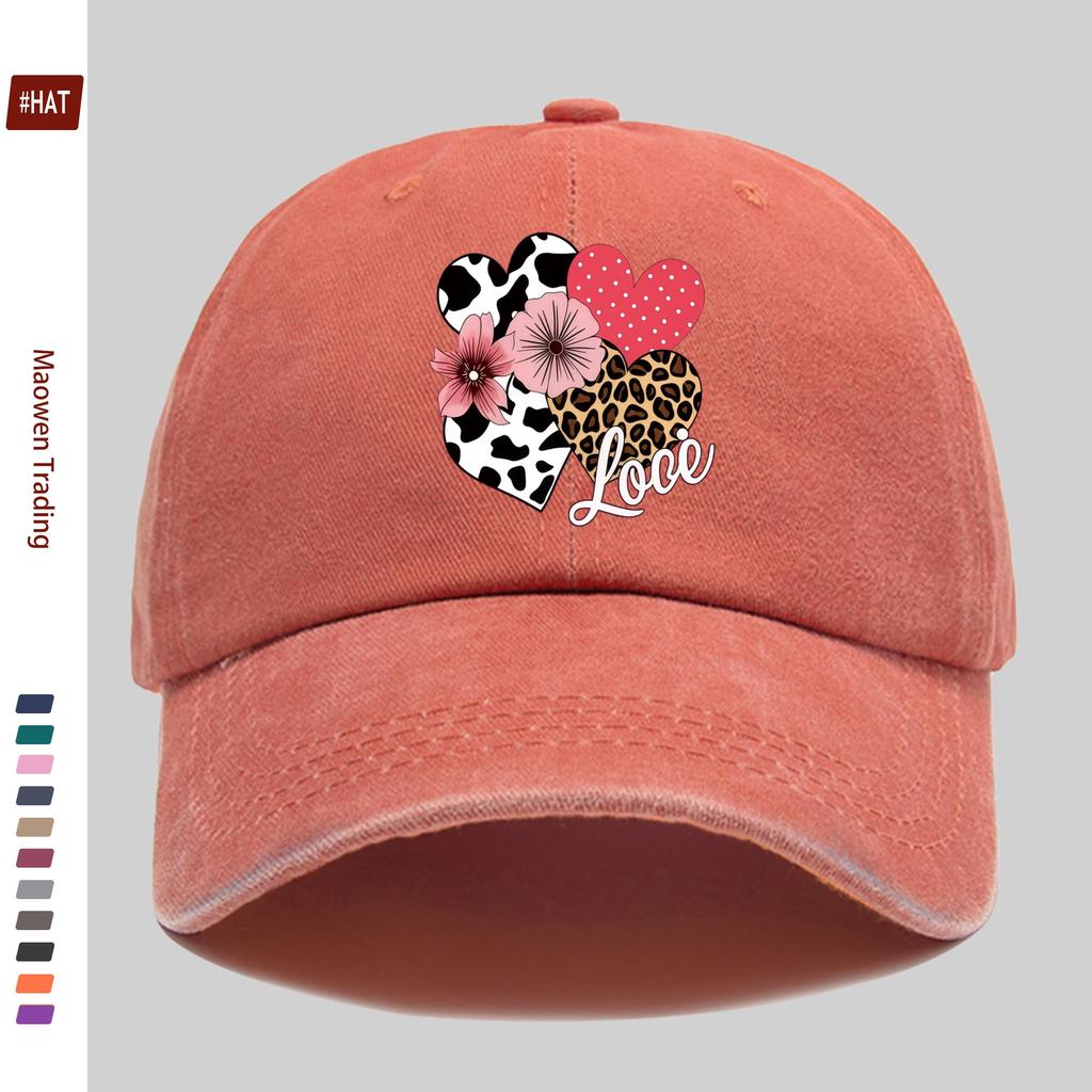 Pc Leopard Print And Heart Pattern Print Baseball Cap Casual Pattern Design Decorative Hat Comfortable Lightweight Sun Hat Buck