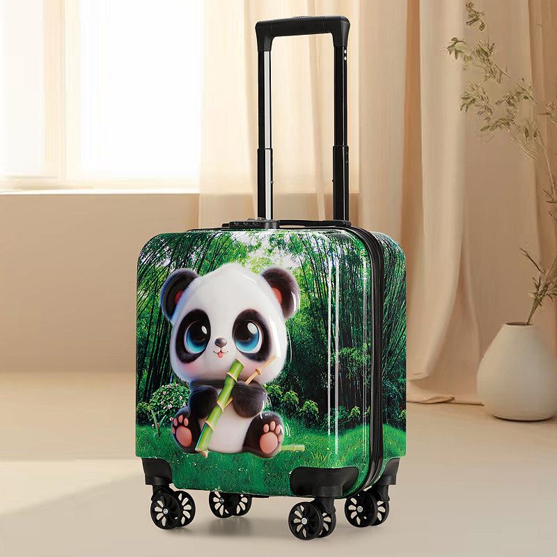 18" Cartoon Unisex Children's Spinner Luggage with Combo Lock & Wheels for Students
