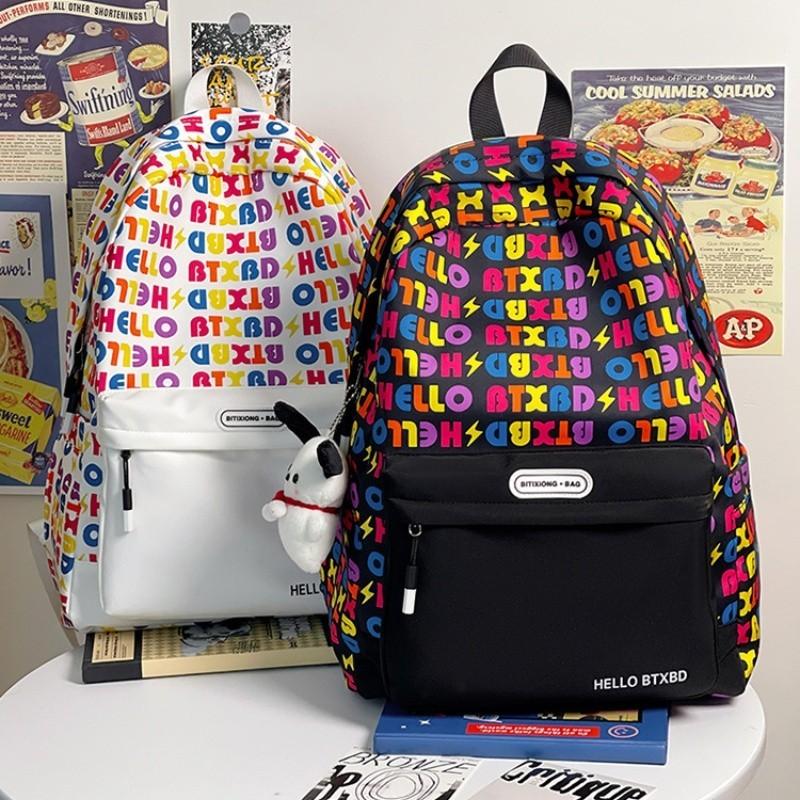 New Arrival Letter Printed Unisex Backpack Large Capacity Casual Bag For Students