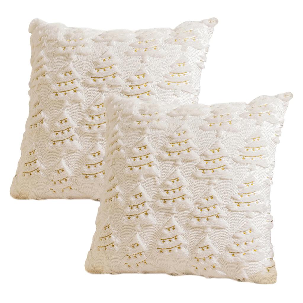 Fall Winter Christmas Throw Pillow Covers Decorative Xmas Tree Pattern Pillowcase Soft Plush Cushions Case for Home Sofa Couch