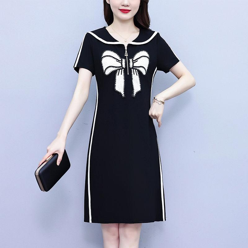 Youthful Peter Pan Collar Bodycon Dress Slim Fit Summer Dress Hide Belly for Women