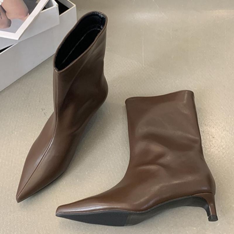 Fashion Winter Fashion Pointed Toe Women Ankle Boots Thin Low Heels Ladies Shoes Casual Party Pumps Short Modern Botas Para Mujer