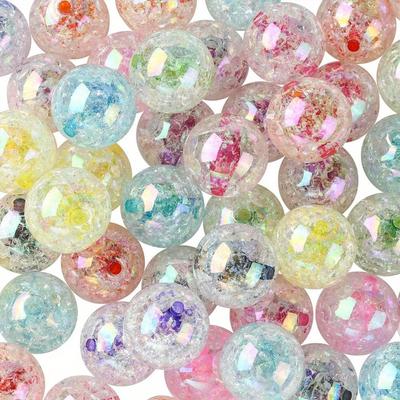 10/20/30pcs 16mm Bubble Gum Beads 11 Color Acrylic Crack Round Bubble Gum Beads AB Color Large Beads Jewelry Making Crafts Bulk